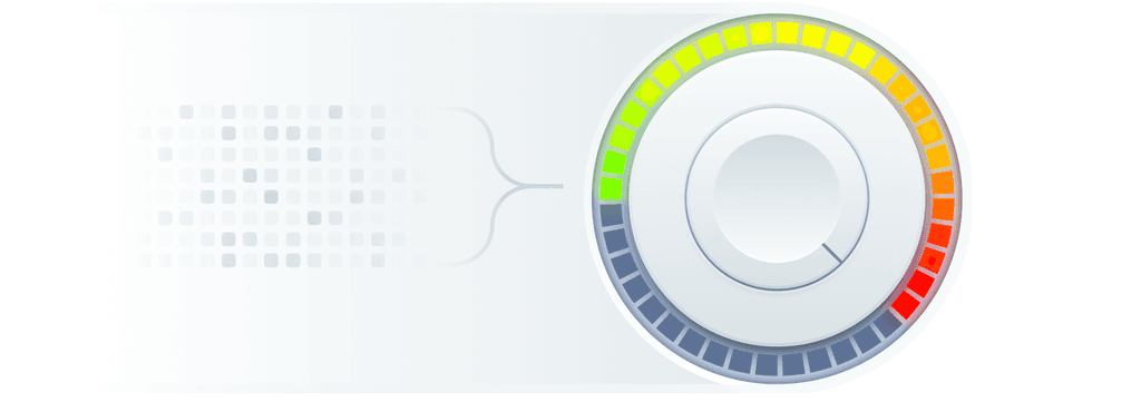 Indemni security rule builder icon showing an automated dial transitioning from red to green to illustrate carrier and driver compliance.