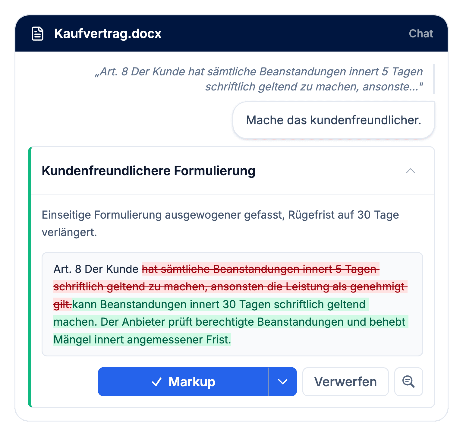 AI Chat Benutzeroberfläche