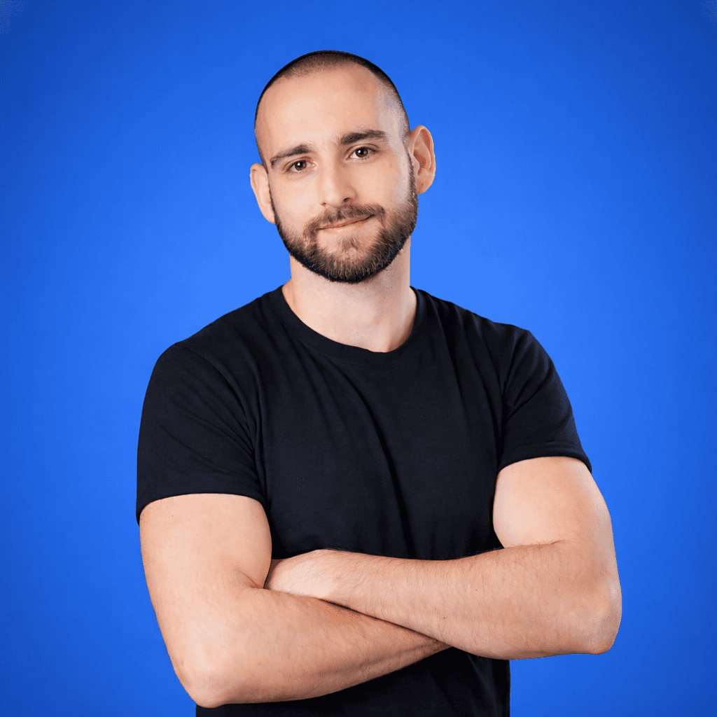 Man smiling in an office