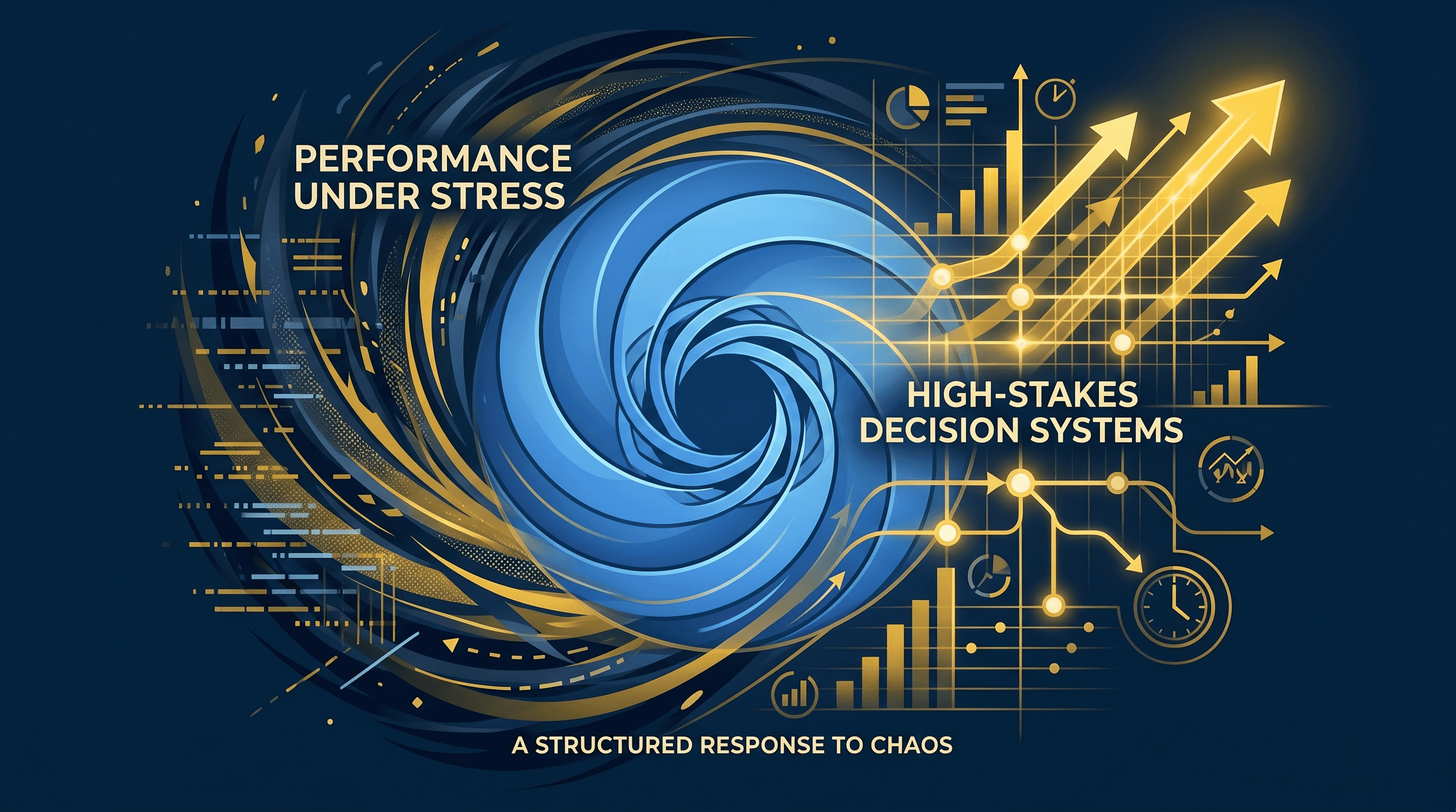 The Calm Under Pressure Myth - calm under pressure performance system visualization with strategic blue and Michigan maize branding