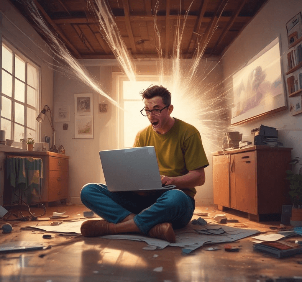 Heso blog image, a man with enlightenment after knowing about the benefits of AI on self development