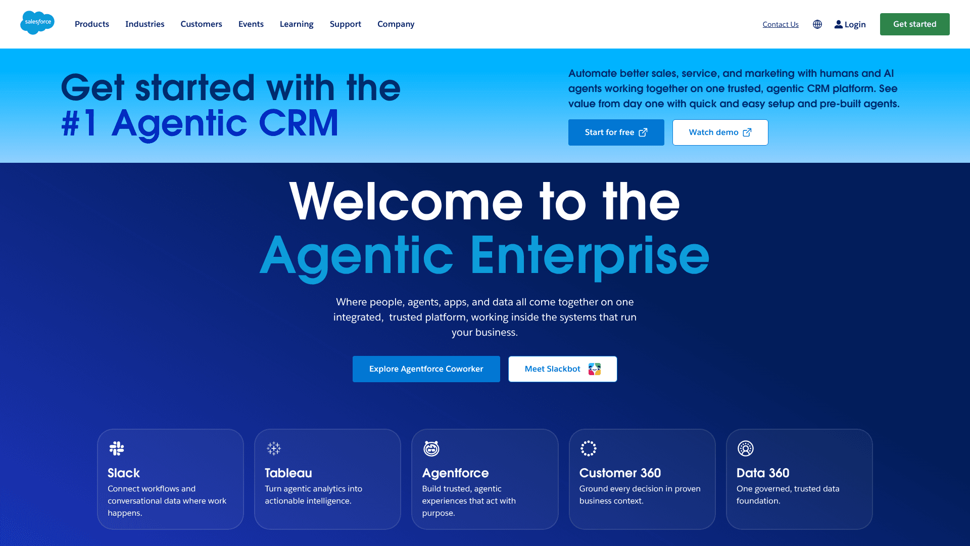Salesforce homepage screenshot