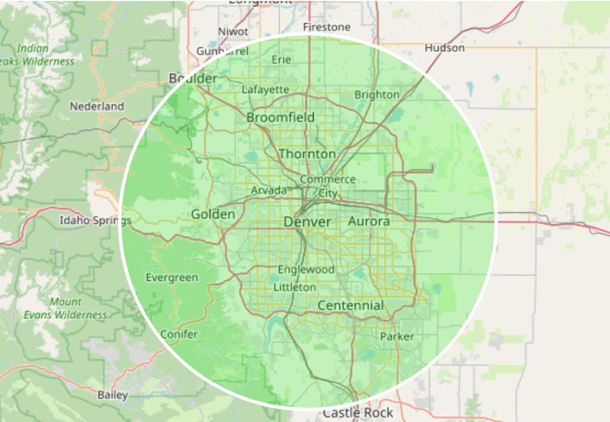 map of Denver and Surrounding areas