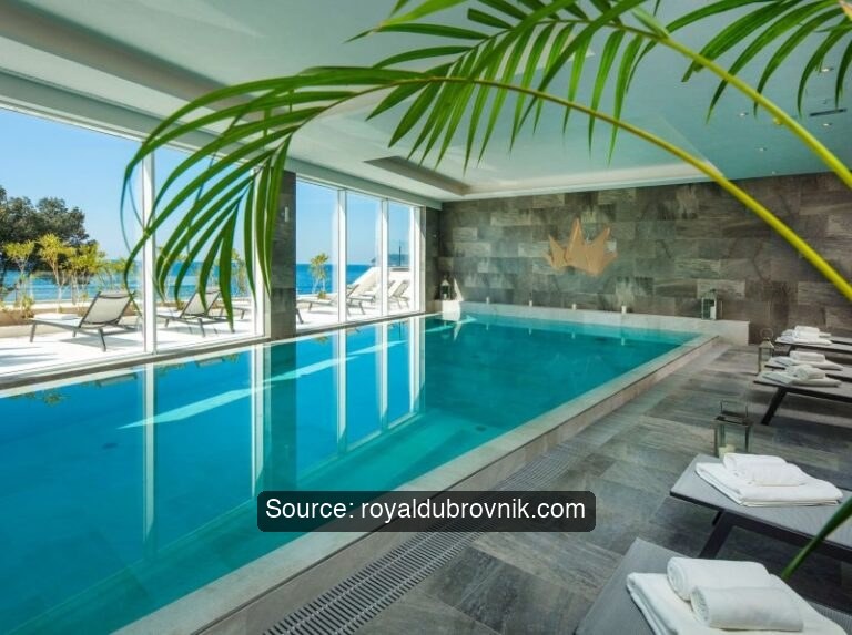 Indoor pool with sea view at Royal Princess, Dubrovnik