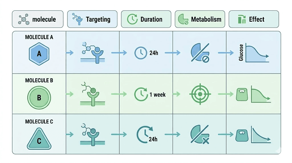 Retatrutide vs semaglutide vs tirzepatide GLP-1 mechanism comparison for women