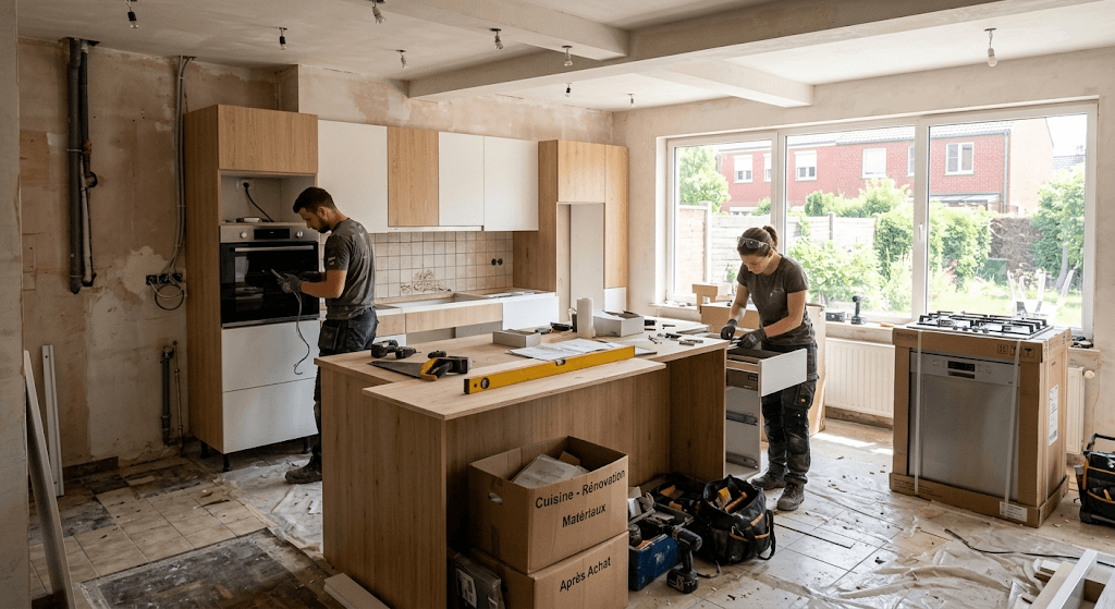 Rénovation complète d'une cuisine après achat immobilier