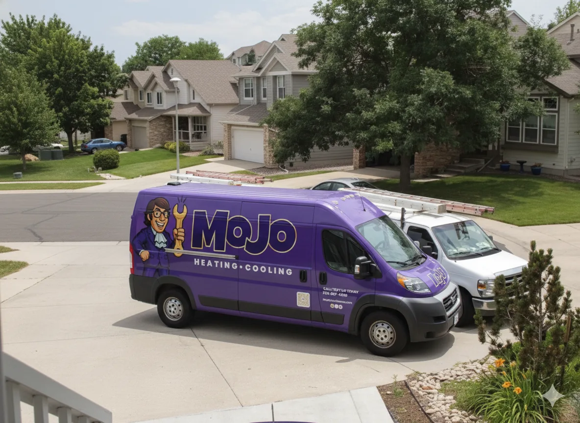 MoJo Your Homes Purple HVAC Van