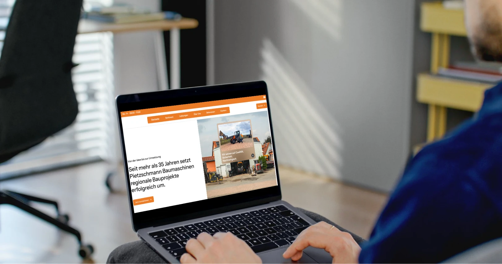 Mockup der Website von Pietzschmann Baumaschinen