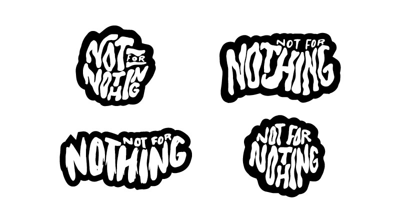type with black outlines
