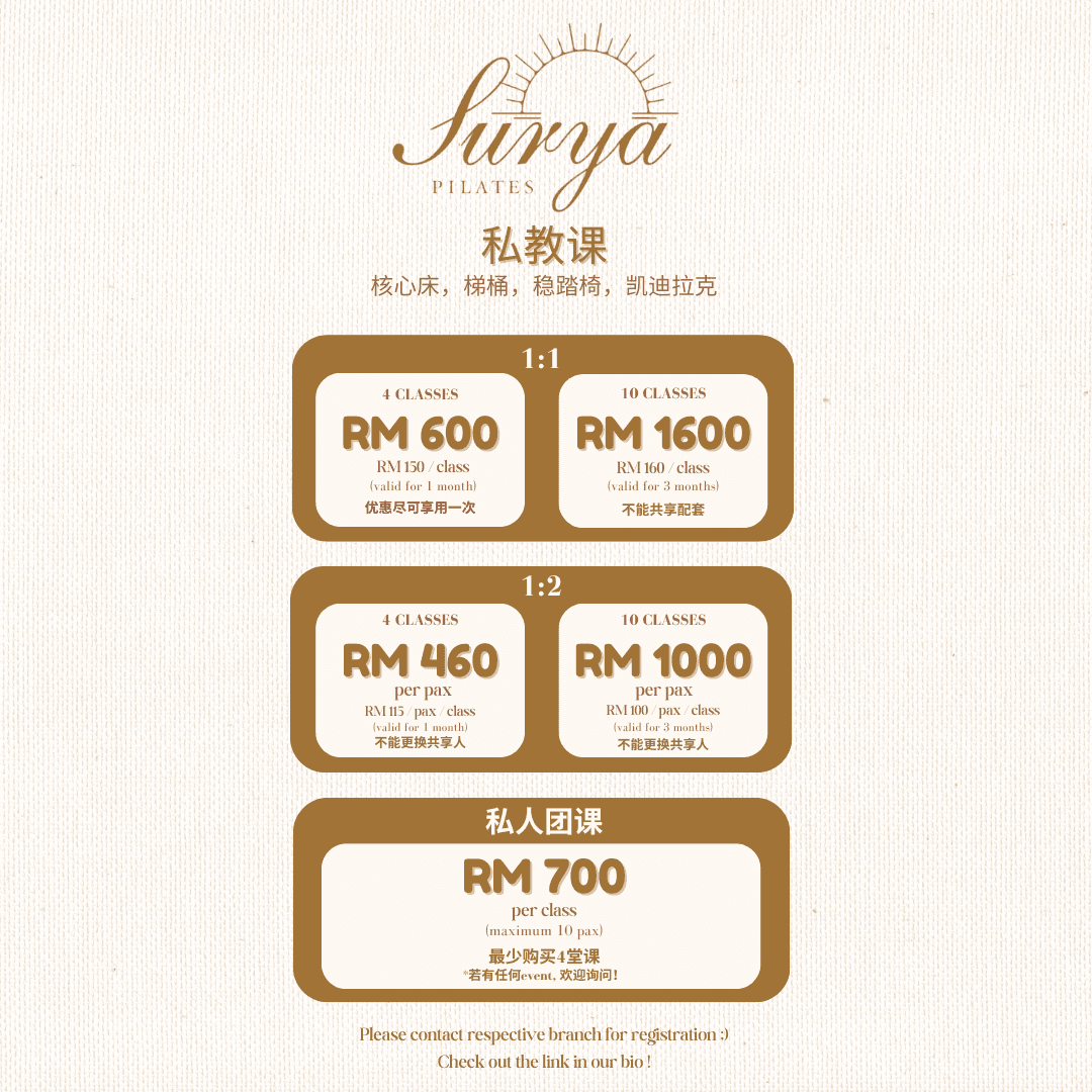 Surya Pilates Rimbayu Pricing