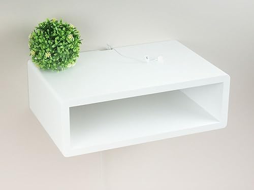 White floating nightstand – A stylish and functional furniture piece, perfect for any modern home.