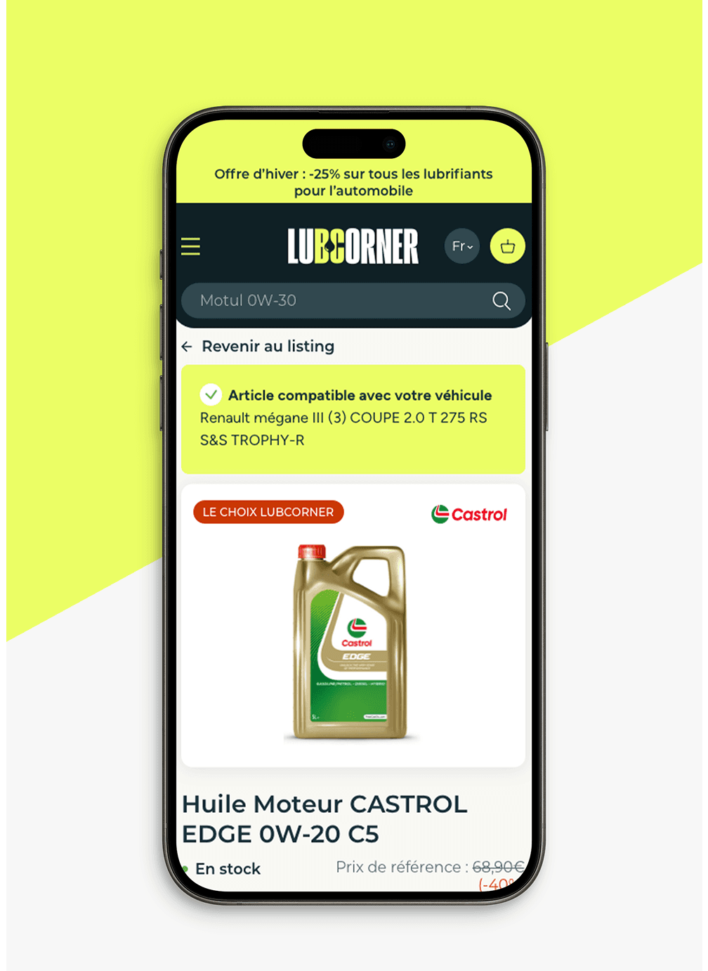 Mockup e-commerce website on iphone