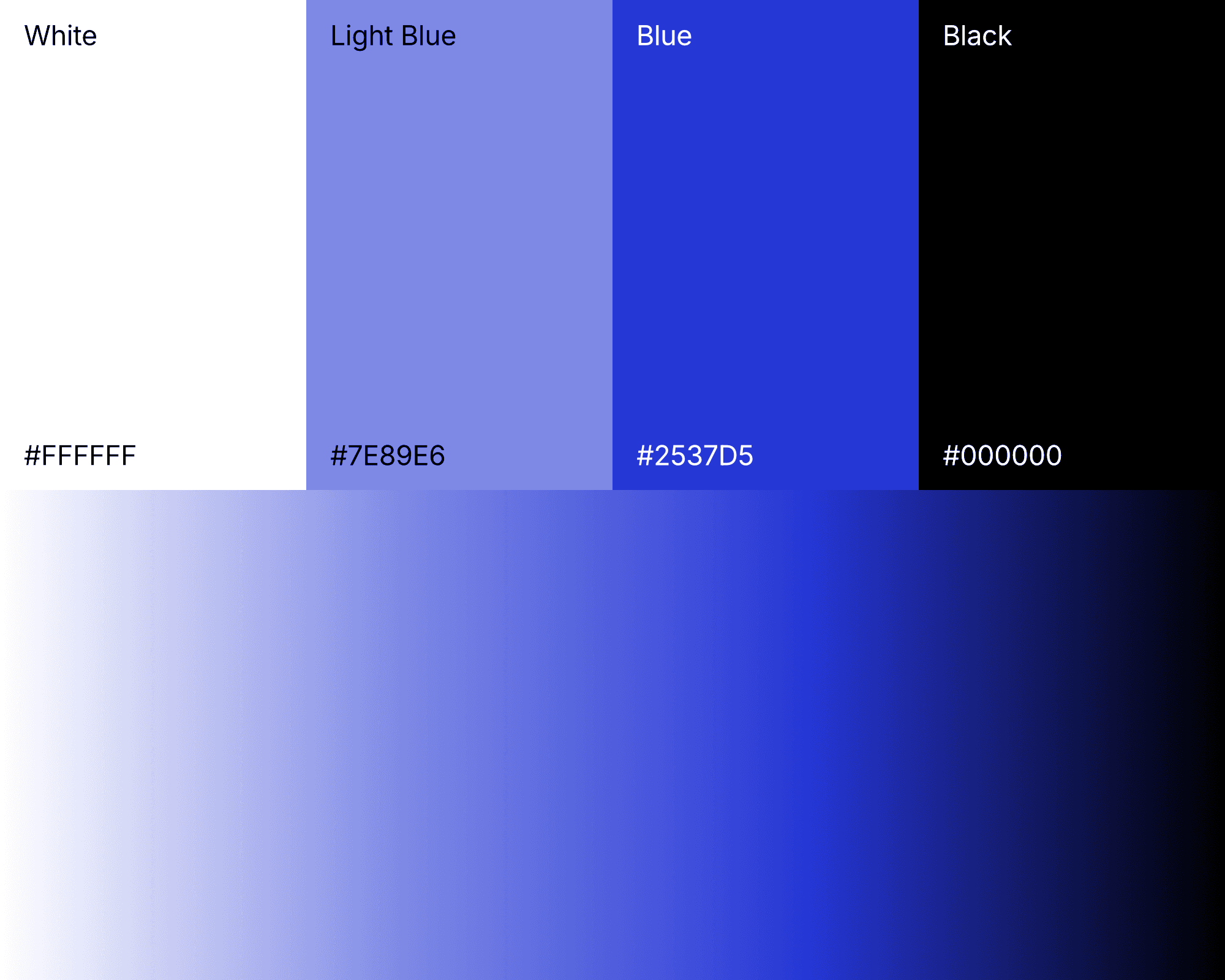 The Nexora Systems color palette, which features white, light blue, royal blue, and black.