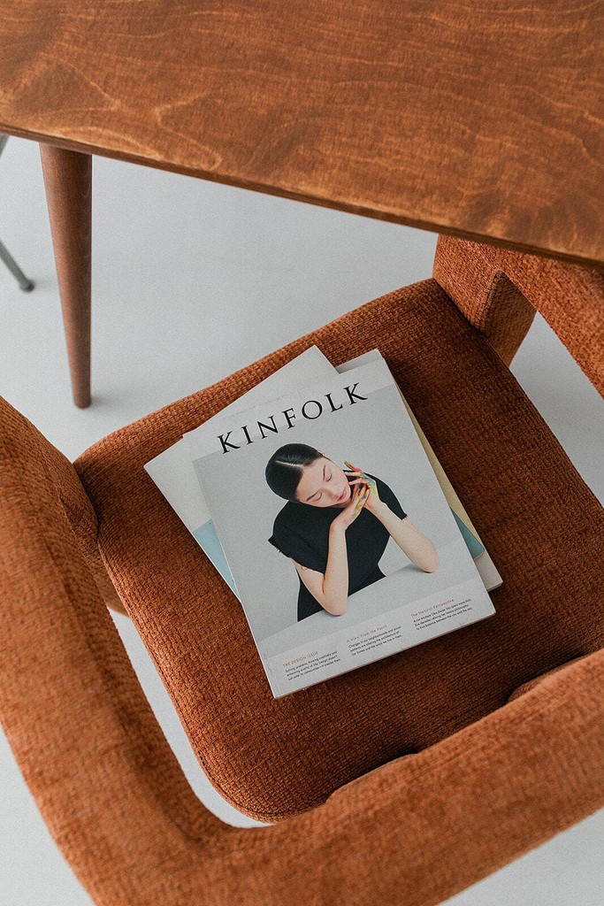 Magazine sitting on chair