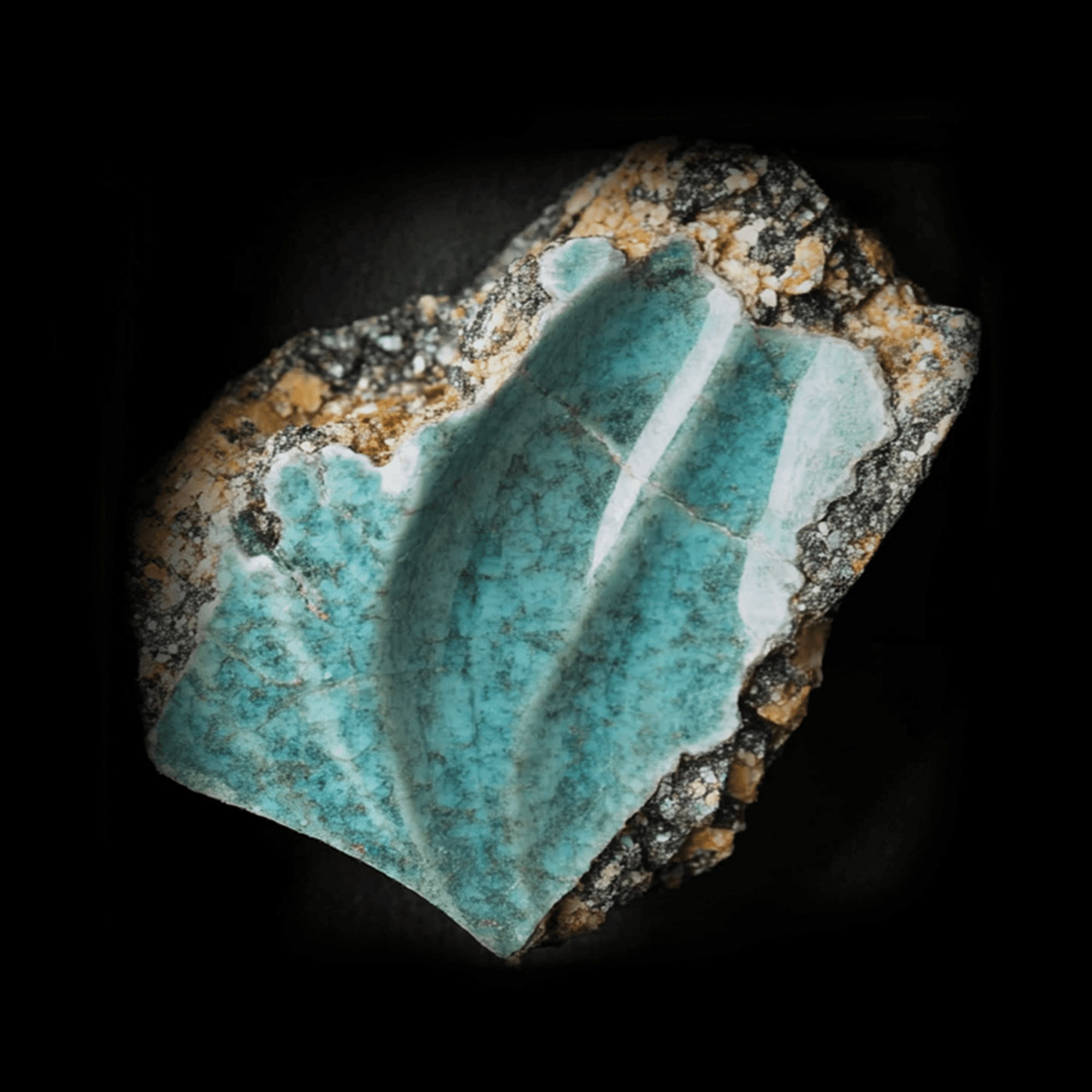 Collection of materials in a dark box