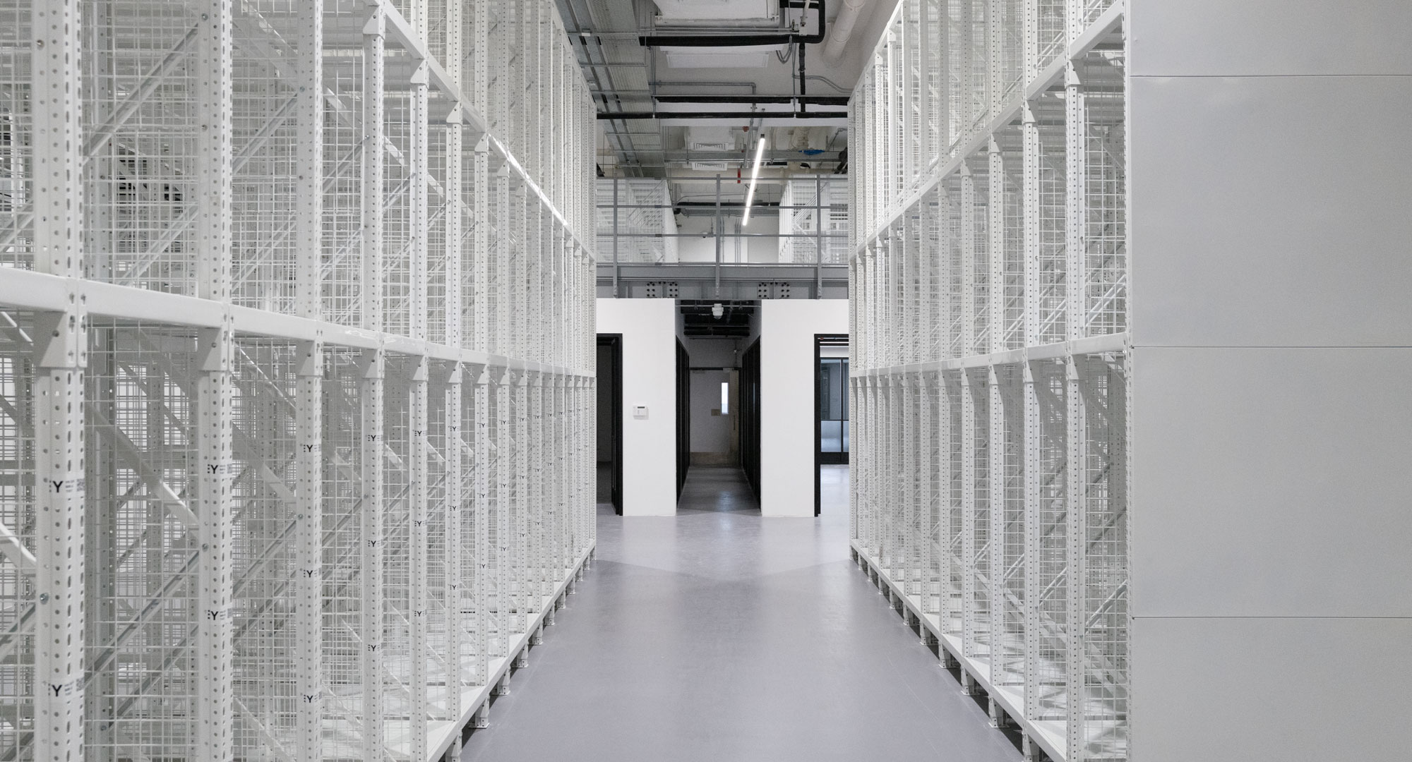 Museum racks for packaged art storage