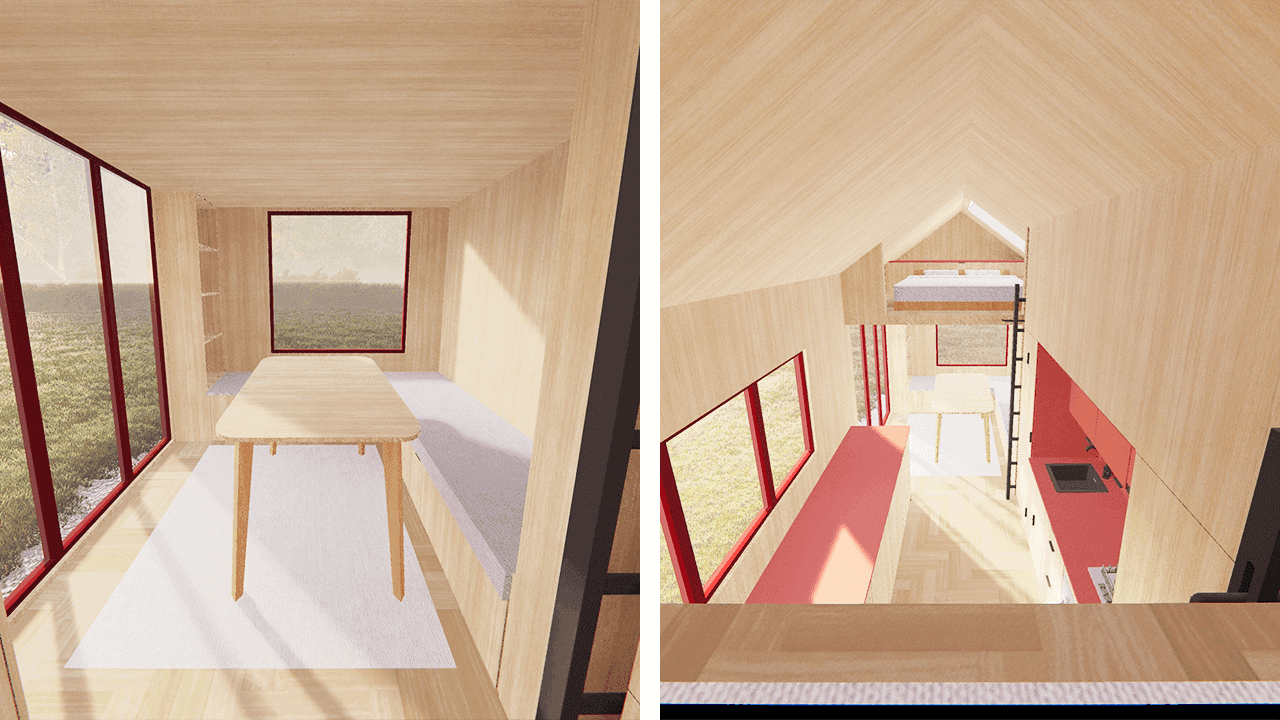 8x30 tiny house living room