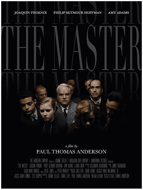 The Master film poster by Paul Thomas Anderson featuring a group of figures in formal attire