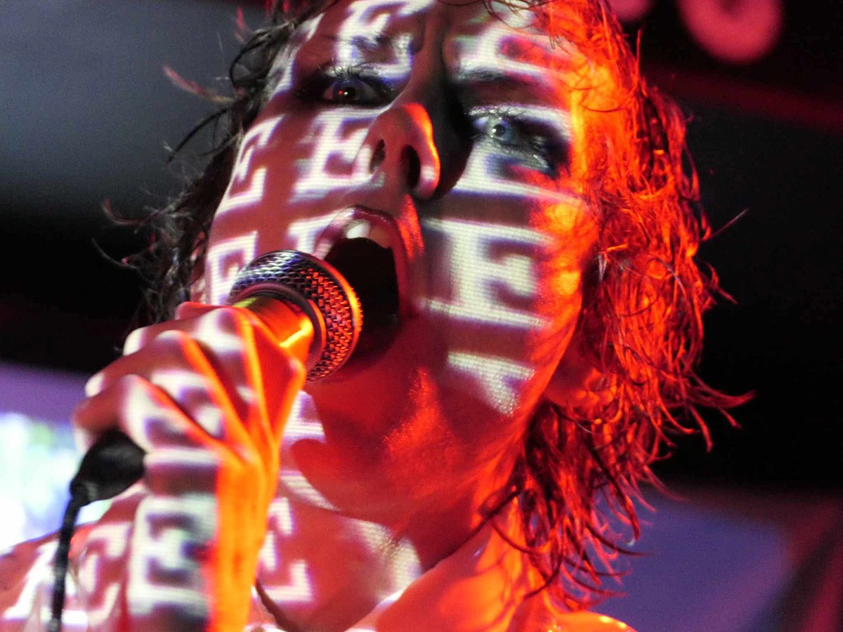 Stage lights at an electronic music show