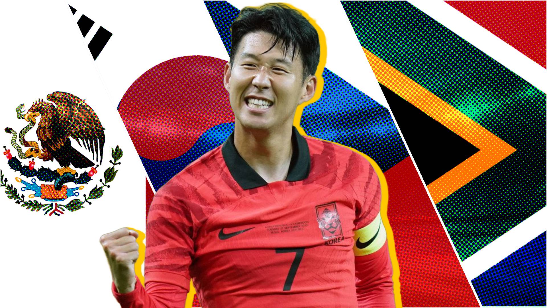 A header featuring flags of Mexico, South Africa, South Korea and Czechia