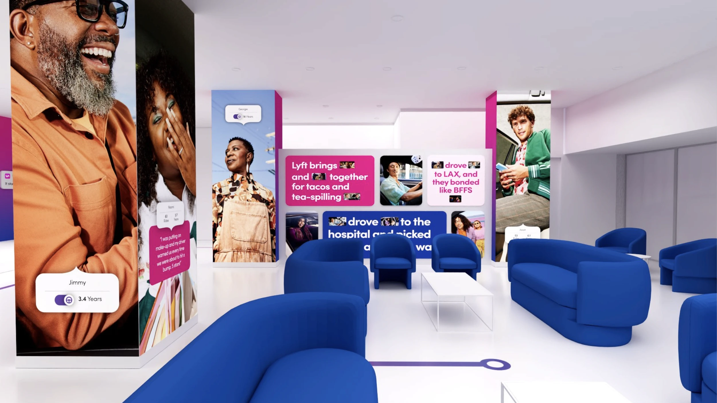 Streetside billboard with flyposters of the Batch.Works brand and illustrations