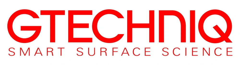 Red Gtechniq logo on a white background with the tagline “Smart Surface Science” in all caps. Clean and modern branding for a leading car detailing and surface protection company.