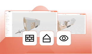 Turn on off objects / View Layers in 3D Tiny House Designer software