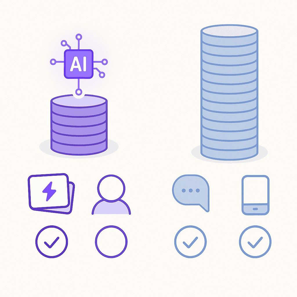 Side-by-side coin stacks and feature icons comparing Penseum and StudyFetch pricing and capabilities