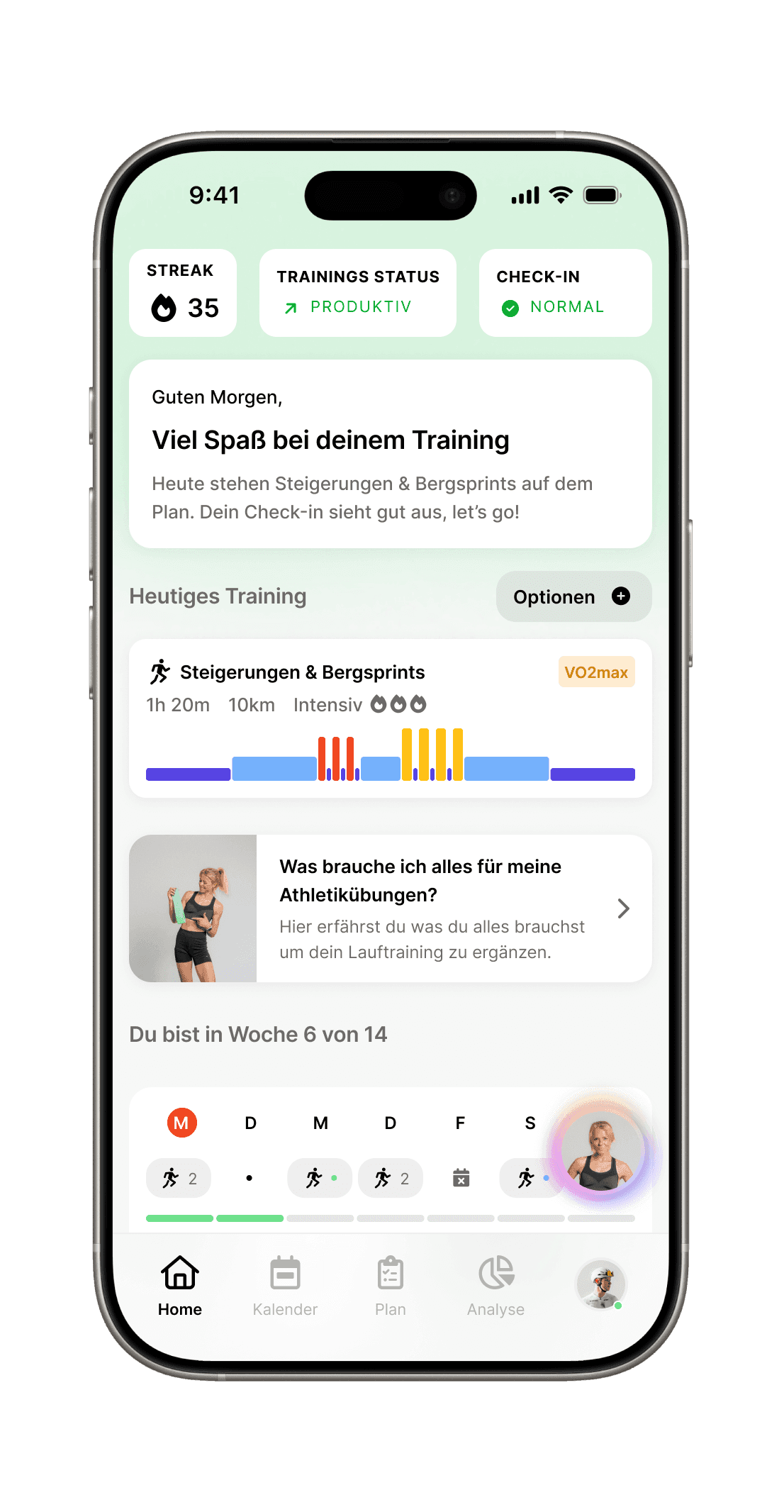 Enduco screenshot von heutigem Training