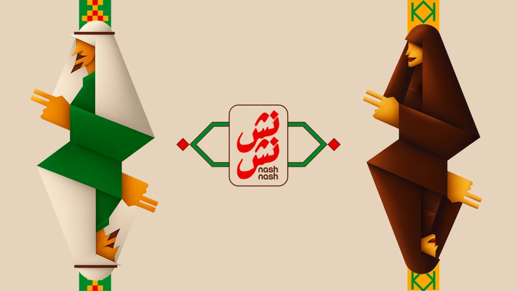 person in red background wearing a vr headset/glasses