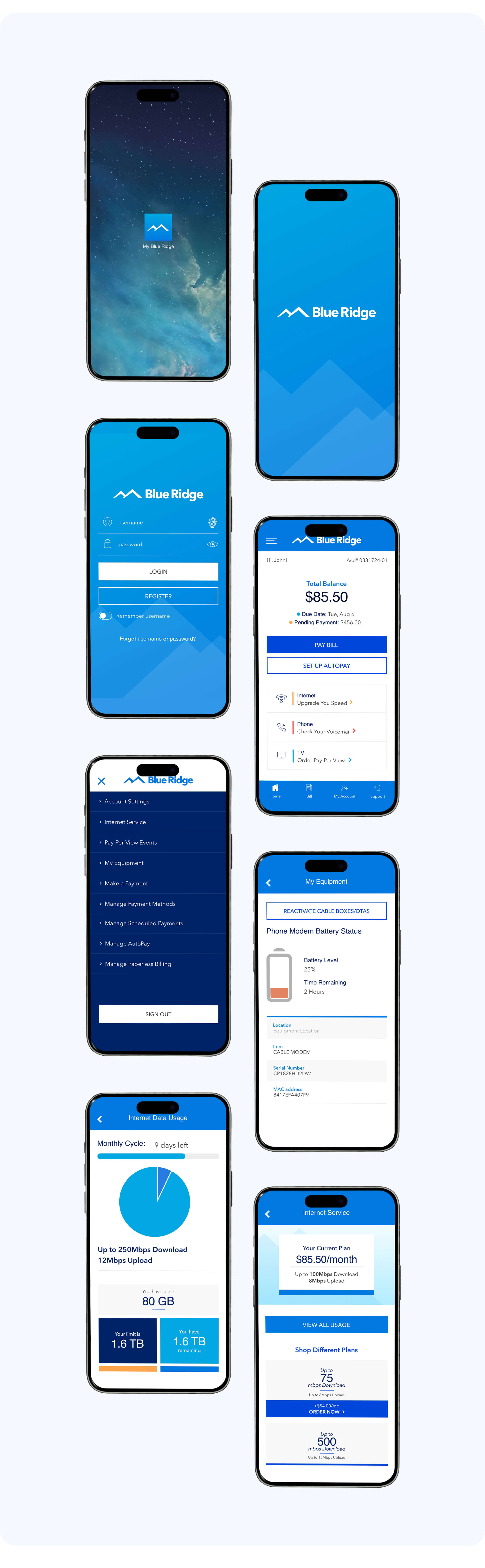 Blue Ridge | Mobile App Designs