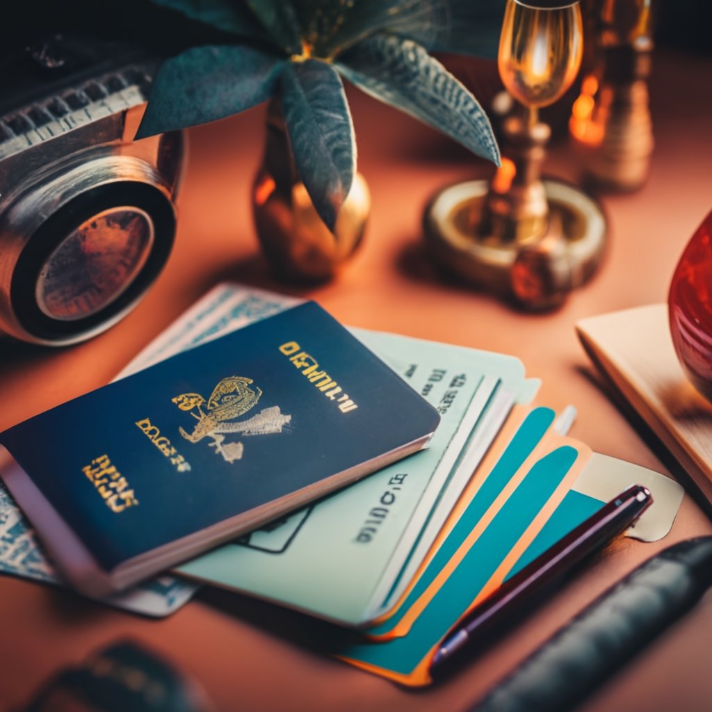 H2B visa documents alongside a passport indicating the identity of a temporary non-agricultural worker."