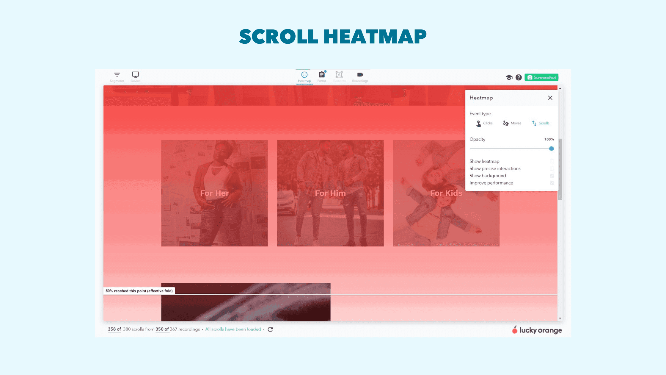 Lucky Orange Scroll Heatmap