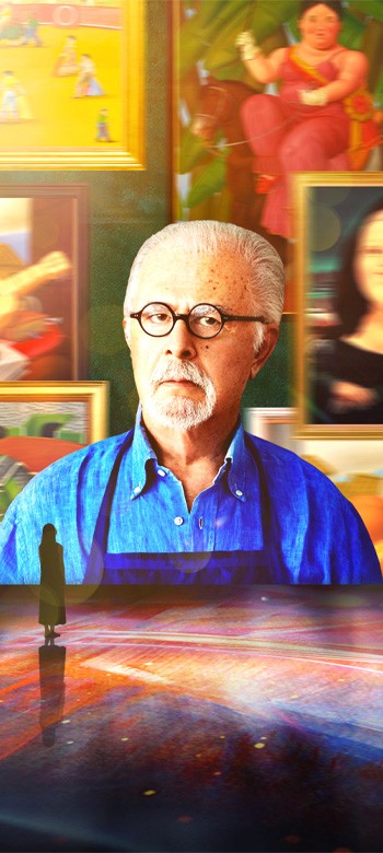 Two hands in an elegant gesture, one above the other, against a dark background