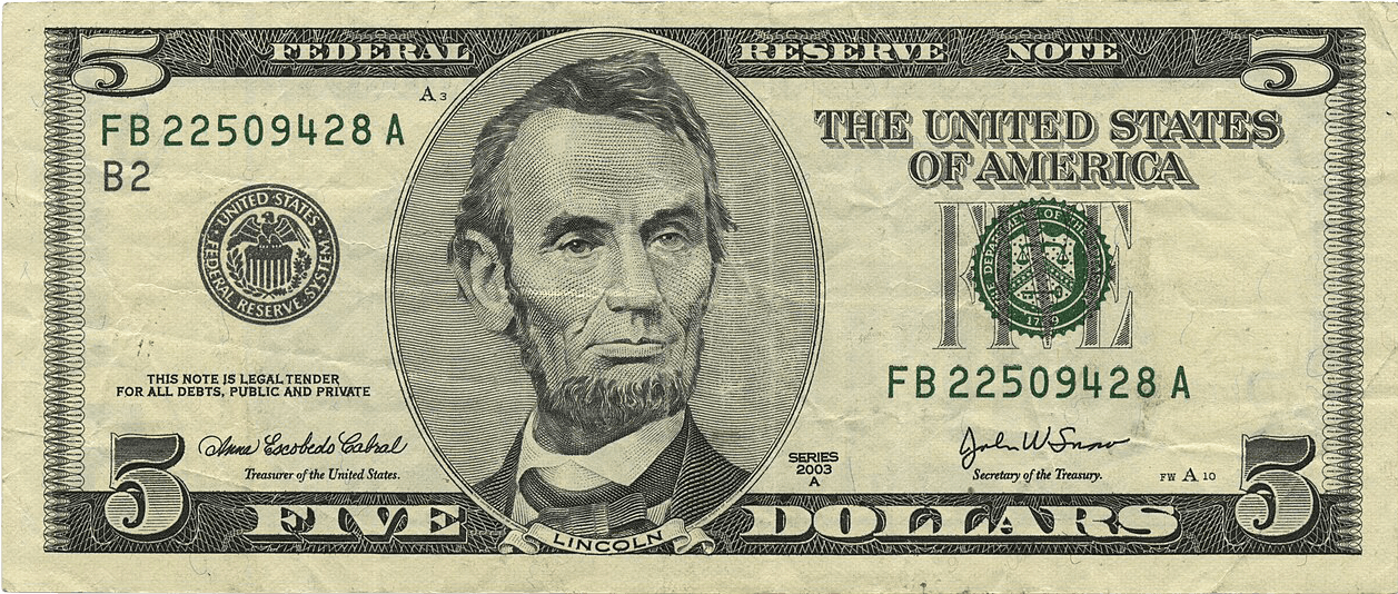 $5 bill image