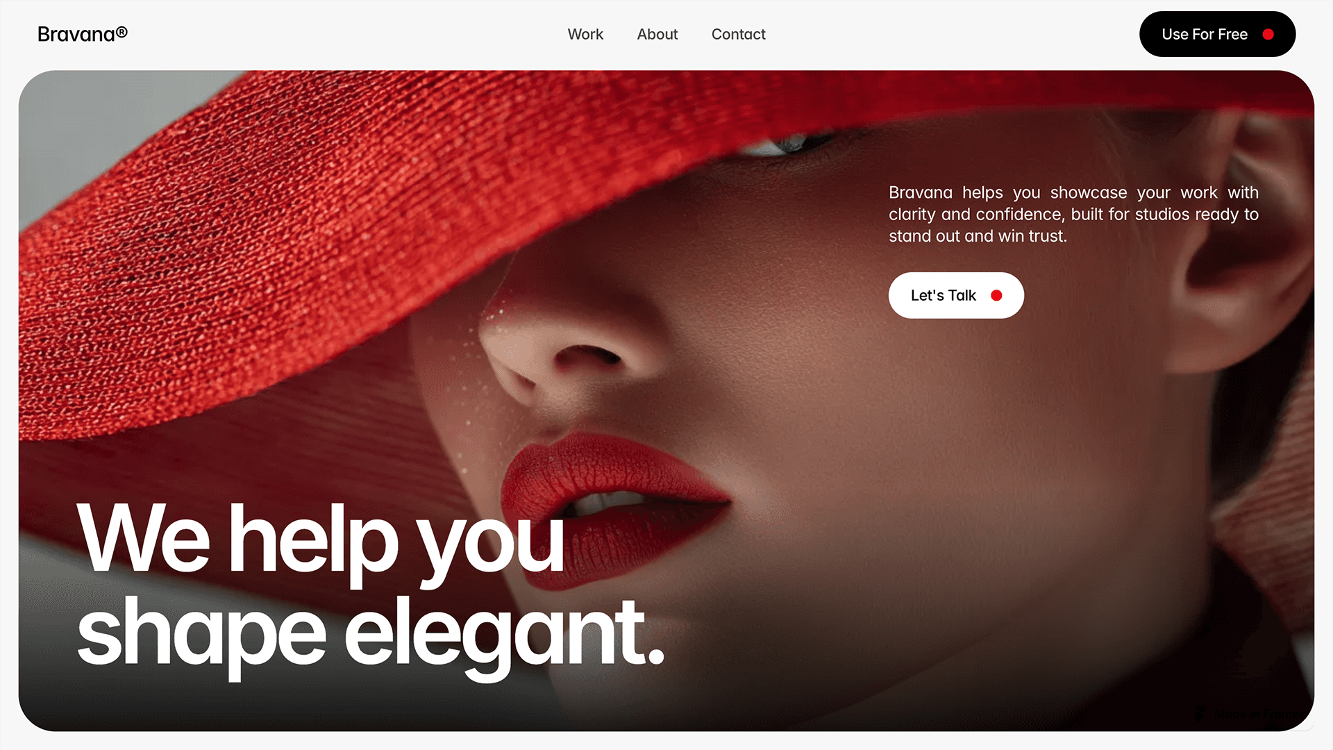 Bravana Framer template