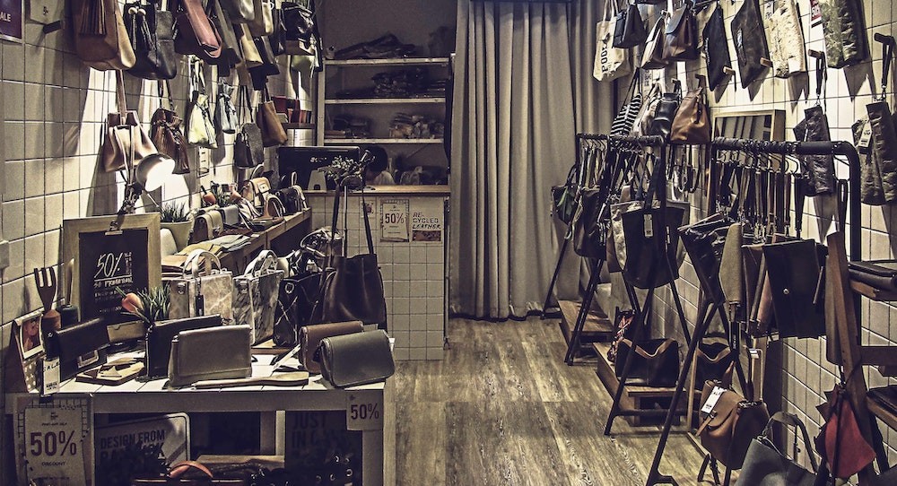 retail bag store interior