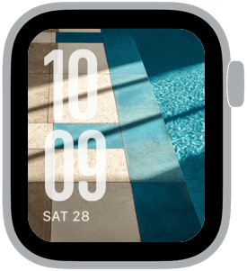 poolside geometry Apple Watch face preview 4 featuring summer.