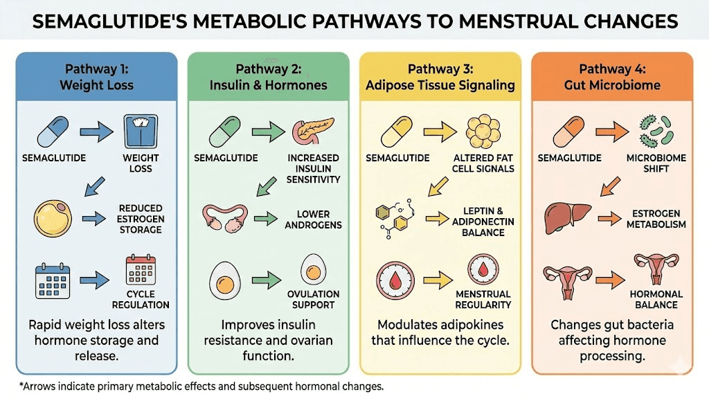 Four ways semaglutide indirectly affects your period through metabolic changes