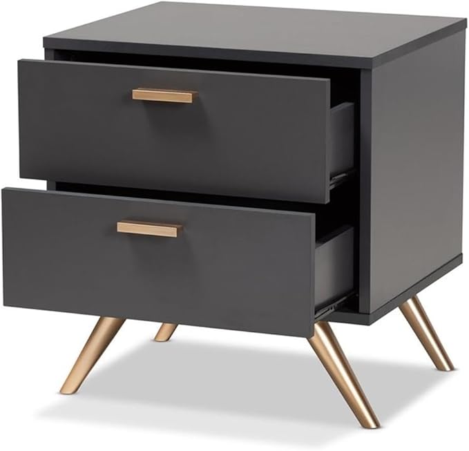 Grey and gold nightstand – A stylish and functional furniture piece, perfect for any modern home.