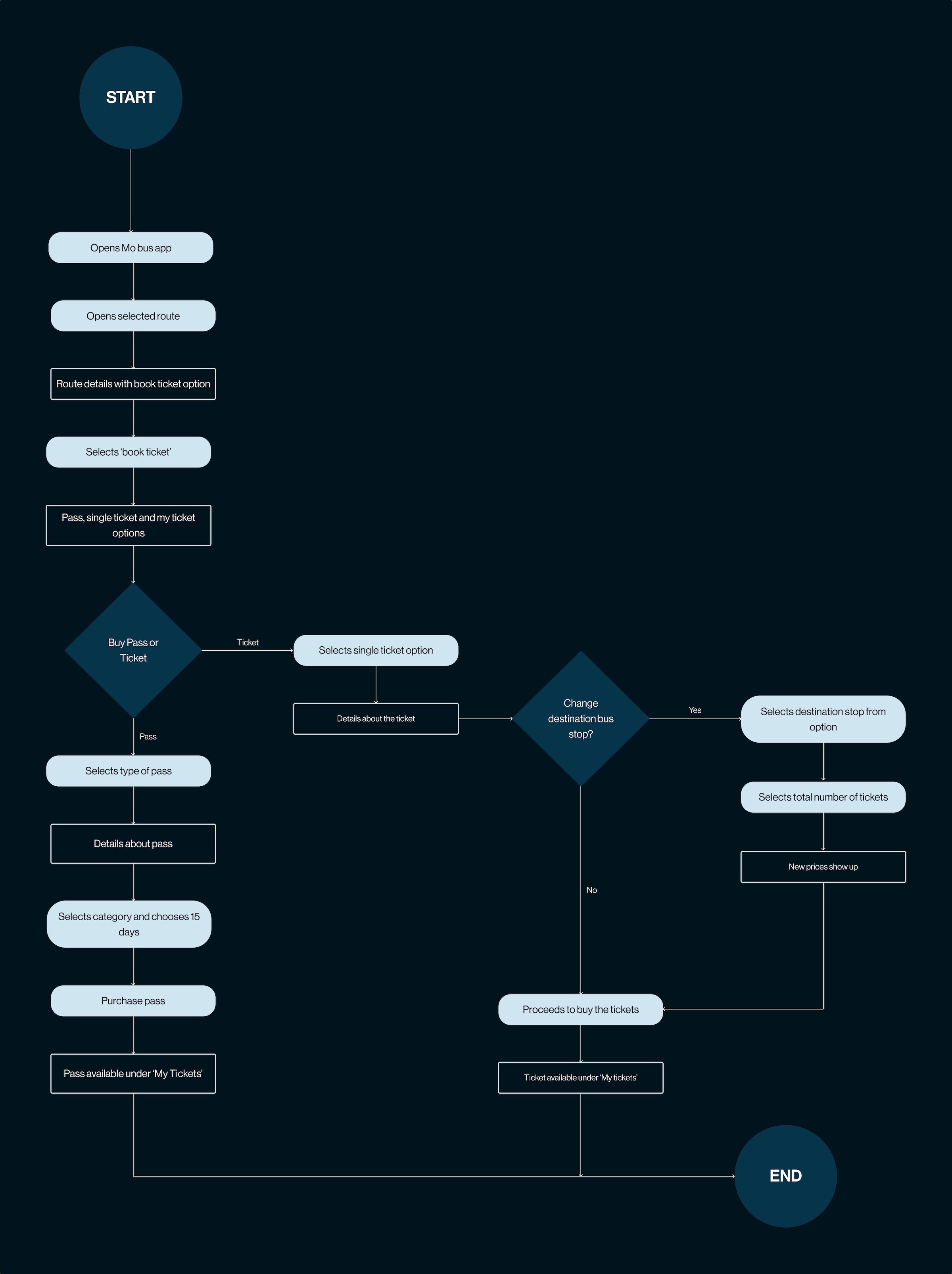 A flowchart showing the user journey of Emmanuel