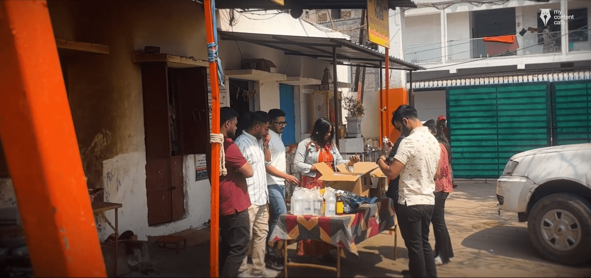 Community members providing vaccinations and essential care for livestock in a local area