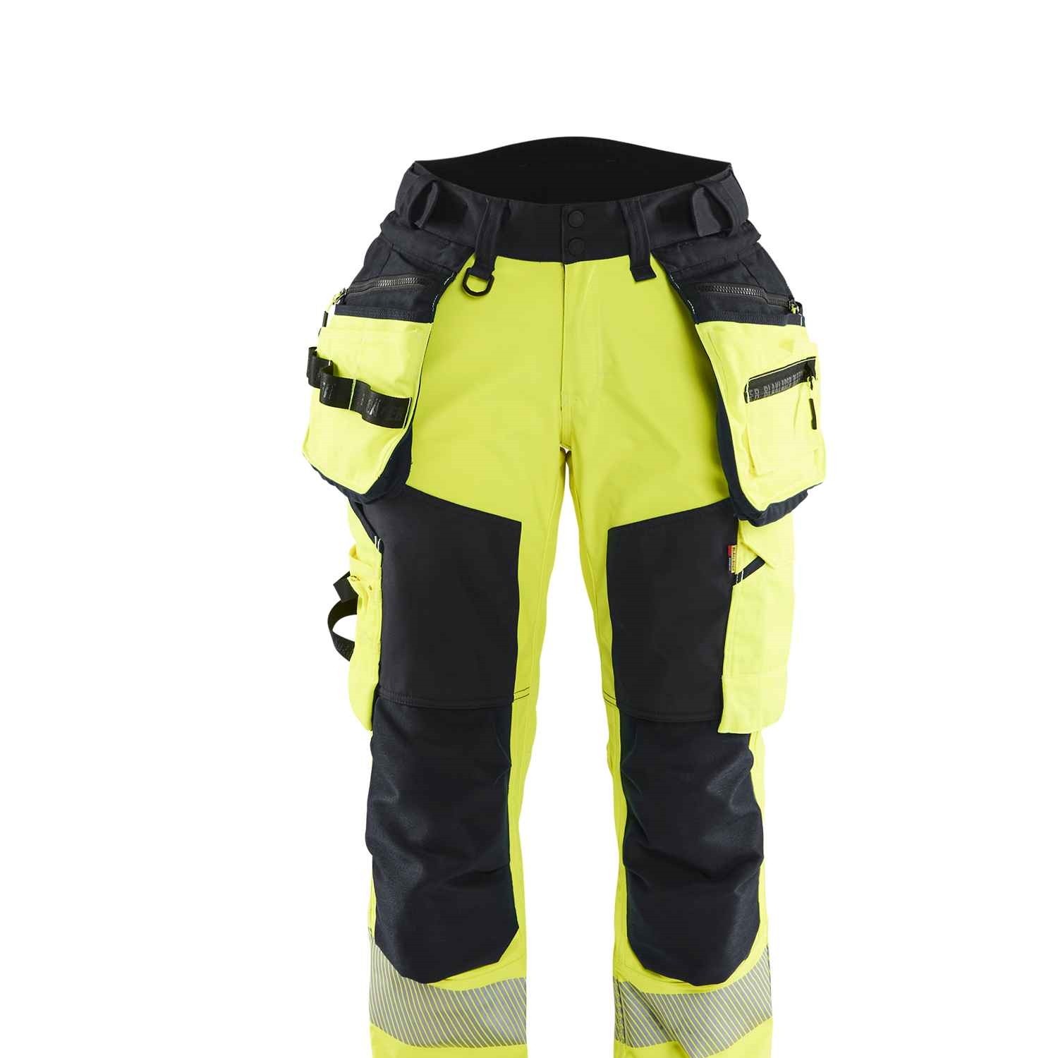 Werkkledij dames voor de bouw — Blåkläder Dames High Vis werkbroek softshell met gereedschapszakken