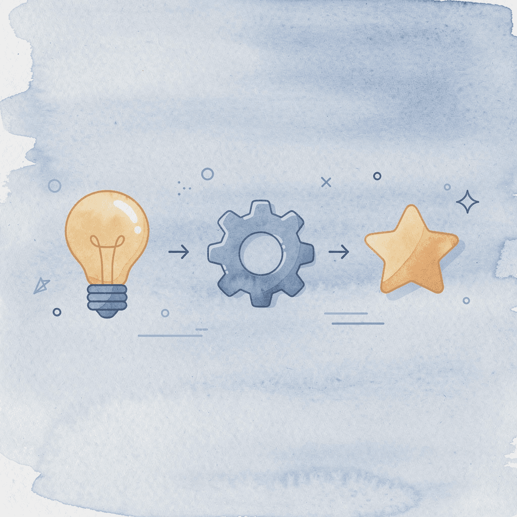 Icons showing data flowing through AI to reach fast decisions