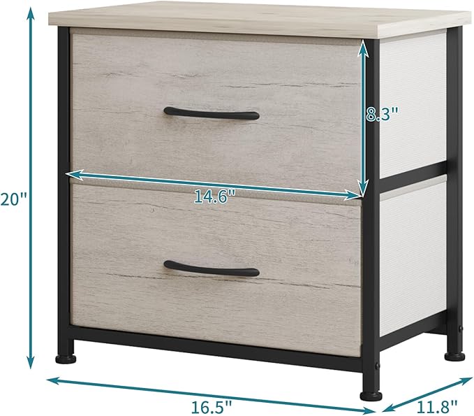 Elegant greige nightstand with ample storage space and a timeless design.