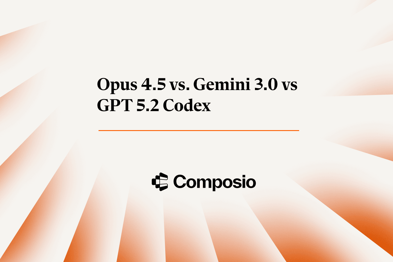 Hero image for Composio's blog post reviewing the top 5 Unified API platforms for AI agents in 2026. The image features large black text "The Top 5 Unified API Platforms for AI Agents 2026 Review" and the Composio logo against a light blue gradient background with abstract red and orange textured geometric graphics.