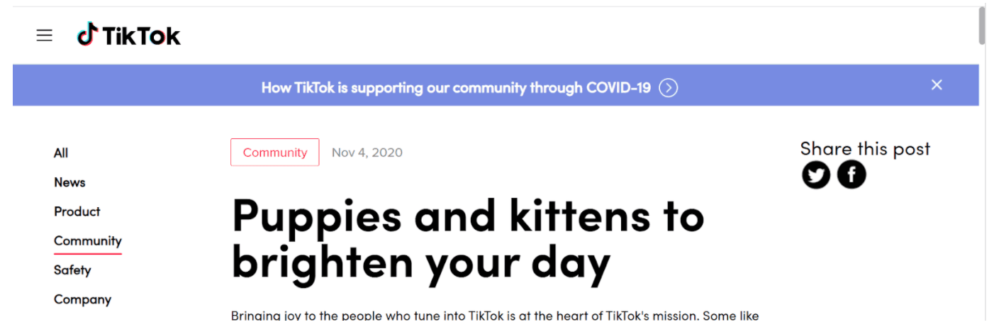 TikTok headline