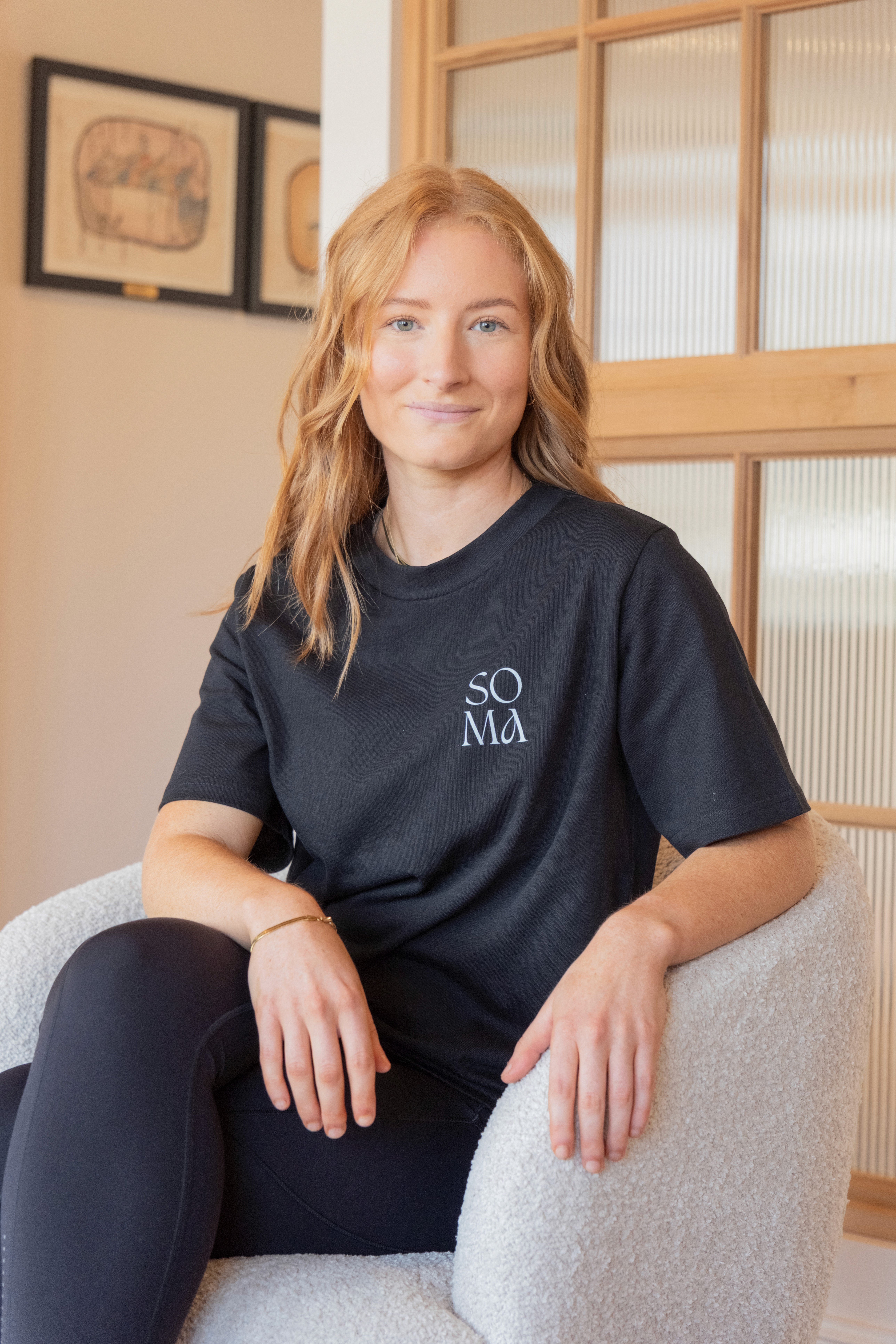Female sitting for portrait