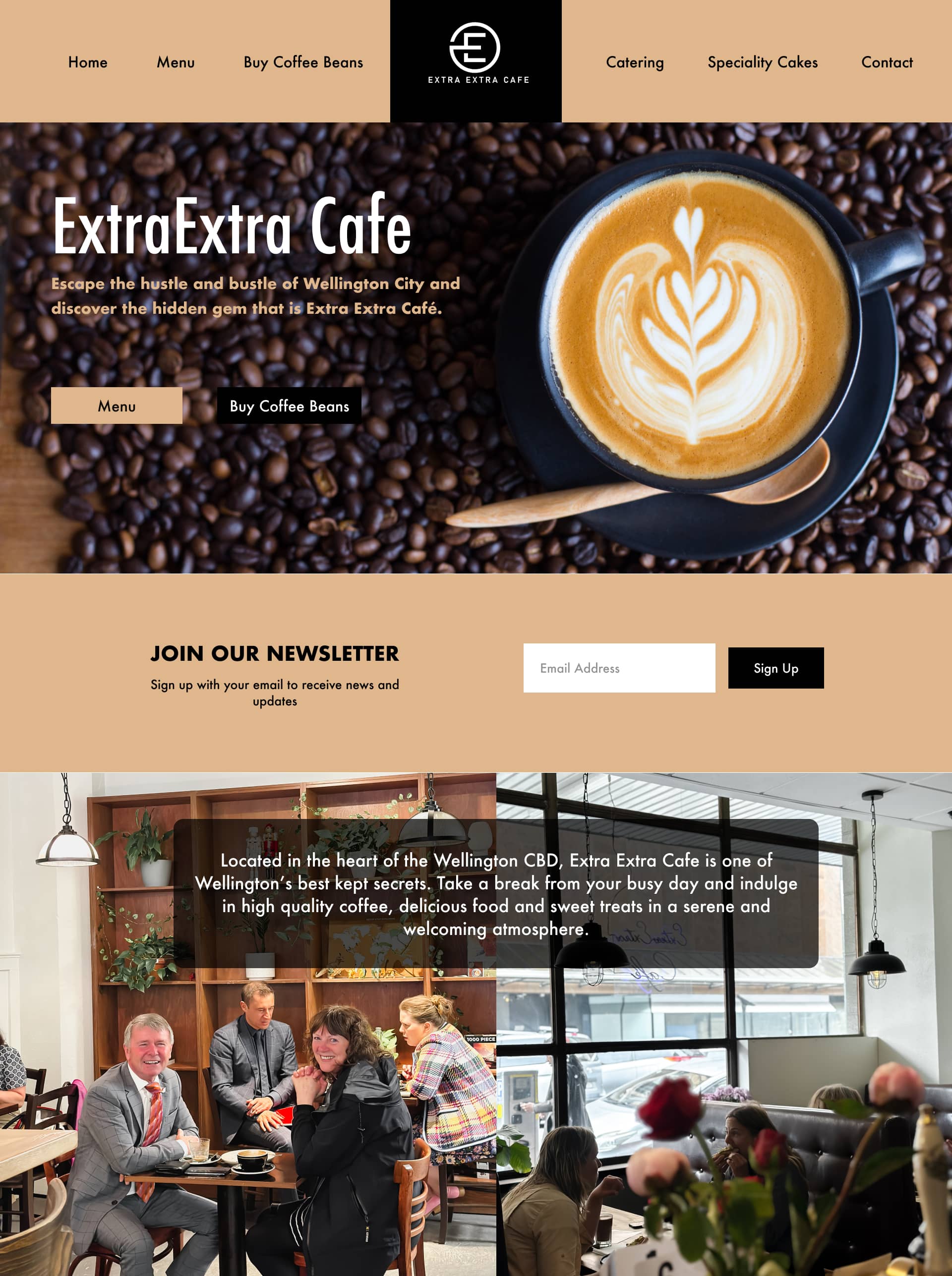 Web Design of a Cafe
