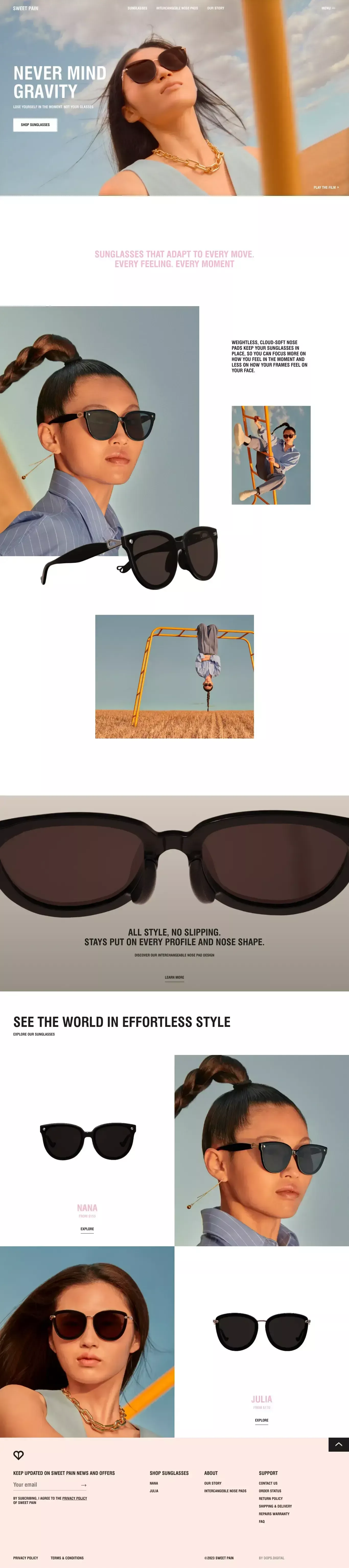 Sweet Pain ecommerce page screenshot showcasing Fashion and Ecommerce design